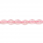 Natural Rose Quartz Beads Strand  Faceted Flat Oval  Size 10x14mm Hole 1mm 28pcs/Strand 15~16"