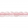 Perline di quarzo rosa naturale a filo quadrato (sfaccettato) Dimensioni 6x6mm Foro 0,6mm 66 perline/filo