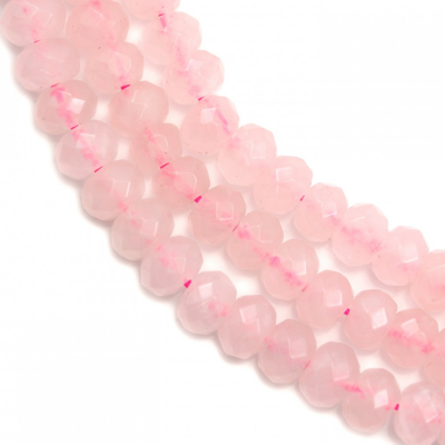 Perline di quarzo rosa naturale Fili Abacus (sfaccettato) Dimensioni 4x6mm Foro 1mm 15~16"/filo