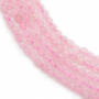 Perles de Quartz rose ronde facette sur fil Taille 3mm trou 0.8mm environ 140perles/fil