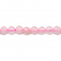 Perline di quarzo rosa naturale a filo Diametro rotondo sfaccettato 3 mm Foro 0,8 mm Circa 140 perline/filare