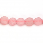Contas de quartzo rosa natural redondas planas tamanho 8mm comprimento 39-40 cm/fio