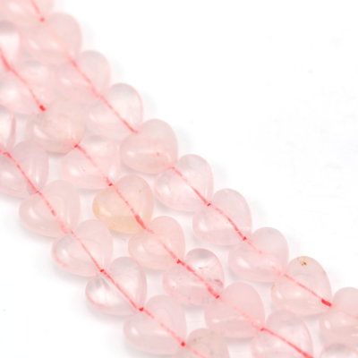 Rouleau de perles en quartz rose en forme de coeur 10mm 39-40cm/rang