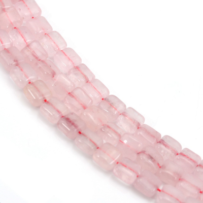 Perline di quarzo rosa quadrate 8 mm 39-40 cm/filare