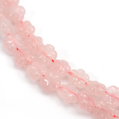 粉晶串珠 花形 尺寸12毫米 孔徑1毫米 長度39-40厘米/條