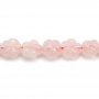 Rouleau de perles de quartz rose Fleur sculptée 12mm 39-40cm/rang