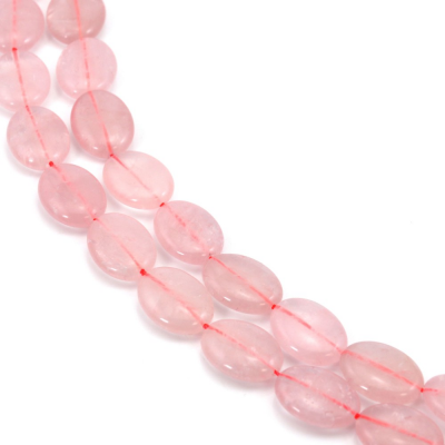 Rouleau de perles de quartz rose ovale 15x20mm 39-40cm/rang