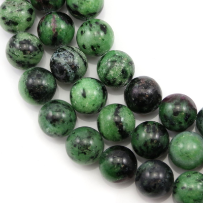 Collier de perles en rubis-zoisite naturelle, diamètre 10 mm, trou 1,2 mm, 40 perles par collier, 15~16"