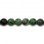 Perline naturali di rubino-zoisite, diametro 10 mm, foro 1,2 mm, 40 perline/filamento, 15~16"