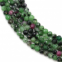 Natural Ruby-Zoisite Beads Strand Faceted Round Diameter 3mm  Hole 0.6mm 129 Beads/Strand 15~16"