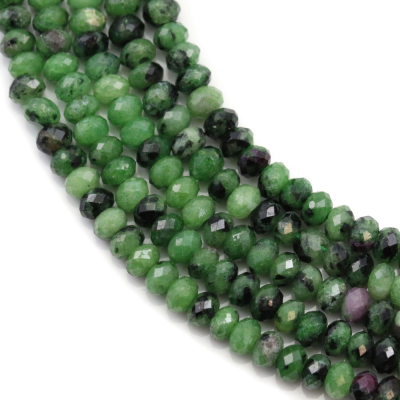 Natural Ruby-Zoisite Faceted Abacus Beads Strand  Size 3x4mm Hole 0.8mm Approx.136Beads/Strand