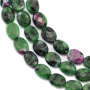 Perles de rubis-zoisite naturelles en brin - Perles à facettes ovales 6x8mm 39-40cm/brin