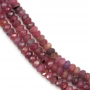 Fili di perline di rubino naturale, abaco sfaccettato, dimensioni 3x5mm, foro 0,9mm, 15~16"/filare