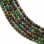 Natürliche brasilianische Rubin-Zoisit-Perlen, facettiert, rund, Durchmesser 2,5 mm, Loch 0,5 mm, Länge 39–40 cm/Strang
