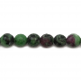 Ruby-Zoisite Beads Faceted Round Diameter 6mm Hole 0.8mm 39-40cm/Strand