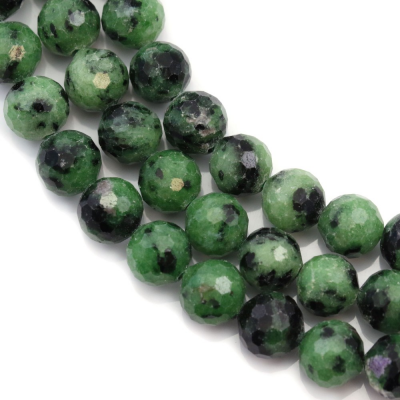 Ruby-Zoisite Beads Faceted Round Diameter 8mm Hole 0.8mm 39-40cm/Strand