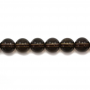 Filo di perle di quarzo fumé naturale, rotondo, diametro 8 mm, foro 1 mm, circa 51 perle/filo 15~16"