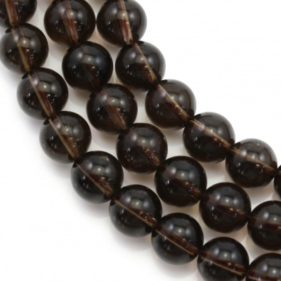 Filo di perle di quarzo fumé naturale, rotondo, diametro 10 mm, foro 1 mm, circa 39 perle/filo 15~16"