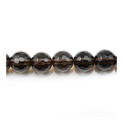 Natural Smoky Quartz Beads Strand Faceted Round Diameter 4mm Hole 1mm About 93 Beads/Strand 15~16"