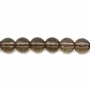 スモーキークォーツビーズ サイズ6mm 穴長径約1mm x約63個珠/本　ビーズの長さ約400mm(ミリ）　カット丸形