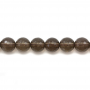 スモーキークォーツビーズ サイズ8mm 穴長径約1mm x約50個珠/本　ビーズの長さ約400mm(ミリ）　カット丸形