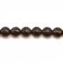 スモーキークォーツビーズ サイズ12mm 穴長径約1.5mm x約33個珠/本　ビーズの長さ約400mm(ミリ）　カット丸形