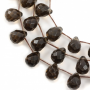 Fili di perle di quarzo fumé naturale, a goccia, dimensioni 10x14 mm, foro 0,7 mm, circa 20 perle/filare 15~16"