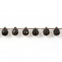 スモーキークォーツビーズ サイズ10x14mm 穴長径約0.7mm x約20個珠/本　ビーズの長さ約400mm(ミリ）　カット雫形