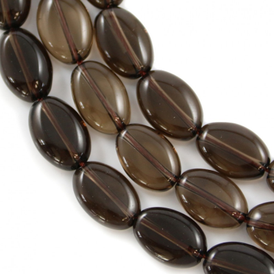 Filo di perle di quarzo fumé naturale, ovale, dimensioni 10x14 mm, foro 1 mm, circa 30 perle/filo 15~16"
