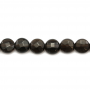 Fili di perle di quarzo fumé naturale, rotondo piatto (sfaccettato), diametro 6 mm, spessore 4 mm, foro 1 mm, lunghezza 15~16"/f