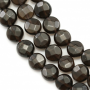 Naturel Smoky Quartz perles Strands plat arrondi à facettes Diamètre 10mm Épaisseur 4mm Trou 1mm Longueur 15 ~ 16 "/ brin