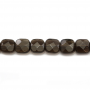 Rouleau de perles en quartz fumé naturel à facettes carrées 8mm 39-40cm/rang