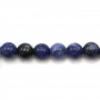 青い紋石丸形ビーズ　長径　10mm x 39個/本　穴長径1.2mm