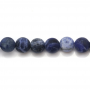 Natural Frosted Sodalite Beads Strand Round Diameter 6mm Hole 1mm About 62 Beads/Strand 15~16"