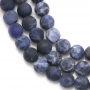 Natural Frosted Sodalite Beads Strand Round Diameter 8mm Hole 1mm About 45 Beads/Strand 15~16"