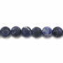 Natural Frosted Sodalite Beads Strand Round Diameter 10mm Hole 1mm About 38 Beads/Strand 15~16"