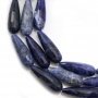 Natural Sodalite Beads Strand Teardrop Faceted Size 10x30mm Hole 1mm Length 15 ~ 16 "/ Strand