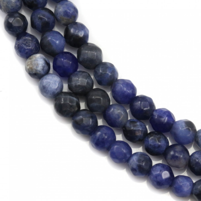 Perles Sodalite ronde facette sur fil  Taille 4mm trou 0.4mm 15-16''/fil