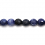 Collier de perles de sodalite naturelle à facettes rondes diamètre 8mm trou 1mm 15~16"/cordeau