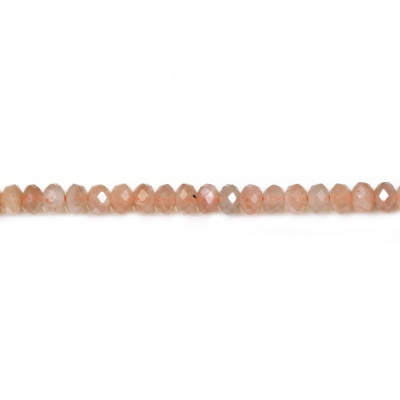 Natürlicher Sonnenstein Perlenkette facettiert Abakus Größe 2x3mm Loch 0.8mm Länge 39-40cm/Strang