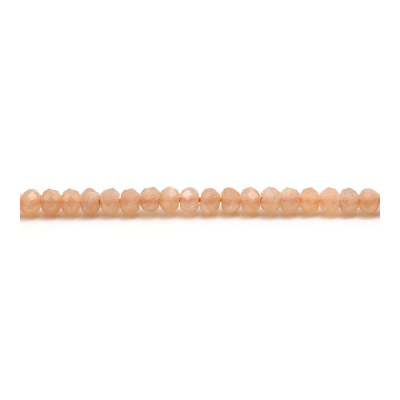 Natürlicher Sonnenstein Perlenkette facettiert Abakus Größe 3x4mm Loch 0.8mm Länge 39-40cm/Strang