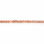 Sonnenstein Perlen rund facettiert Durchmesser 3mm Loch 0.8mm ca. 140 Stck / Strang