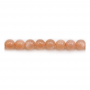 Natural Sunstone Beads Strand Round 6mm Hole 0.8mm About 66 Beads/Strand 15~16"