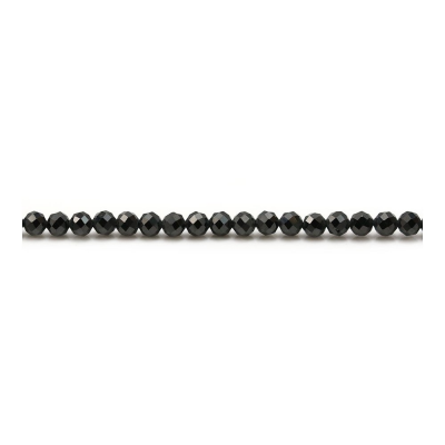 Natural Black Spinel Beads Strand Faceted Round Diameter 3mm Hole 0.6mm About 122 Beads/Strand 15~16"