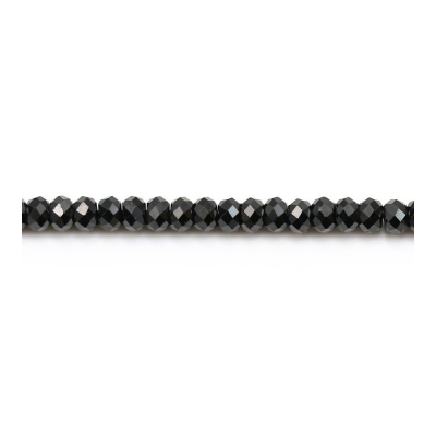 黑尖晶串珠 切角算盤珠 尺寸2x3毫米 孔徑0.6毫米 長度39-40厘米/條