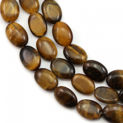 Natural Tiger's Eye Beads Strand Oval Size 10x14mm Hole 1mm About 29 Beads/Strand 15~16"