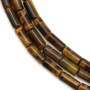 Filo di perle di pietra dell'occhio di tigre, cilindriche, dimensioni 4x8 mm, tenuta 0,8 mm, 50 pezzi/filo 15~16"
