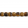 Natural Tiger's Eye Faceted Square Strand Beads Size 6x6mm Hole 0.6mm 66 Beads/Strand
