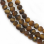 Perles d'oeil de tigre naturelles et mattes, diamètre rond 4mm, trou 0.6mm 15''-16''/cordeau