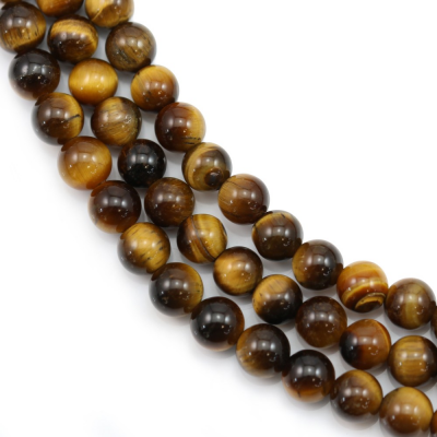 Natural Yellow Tiger's Eyes Beads Strand Round 4mm Hole 1.2mm 39-40cm/Strand